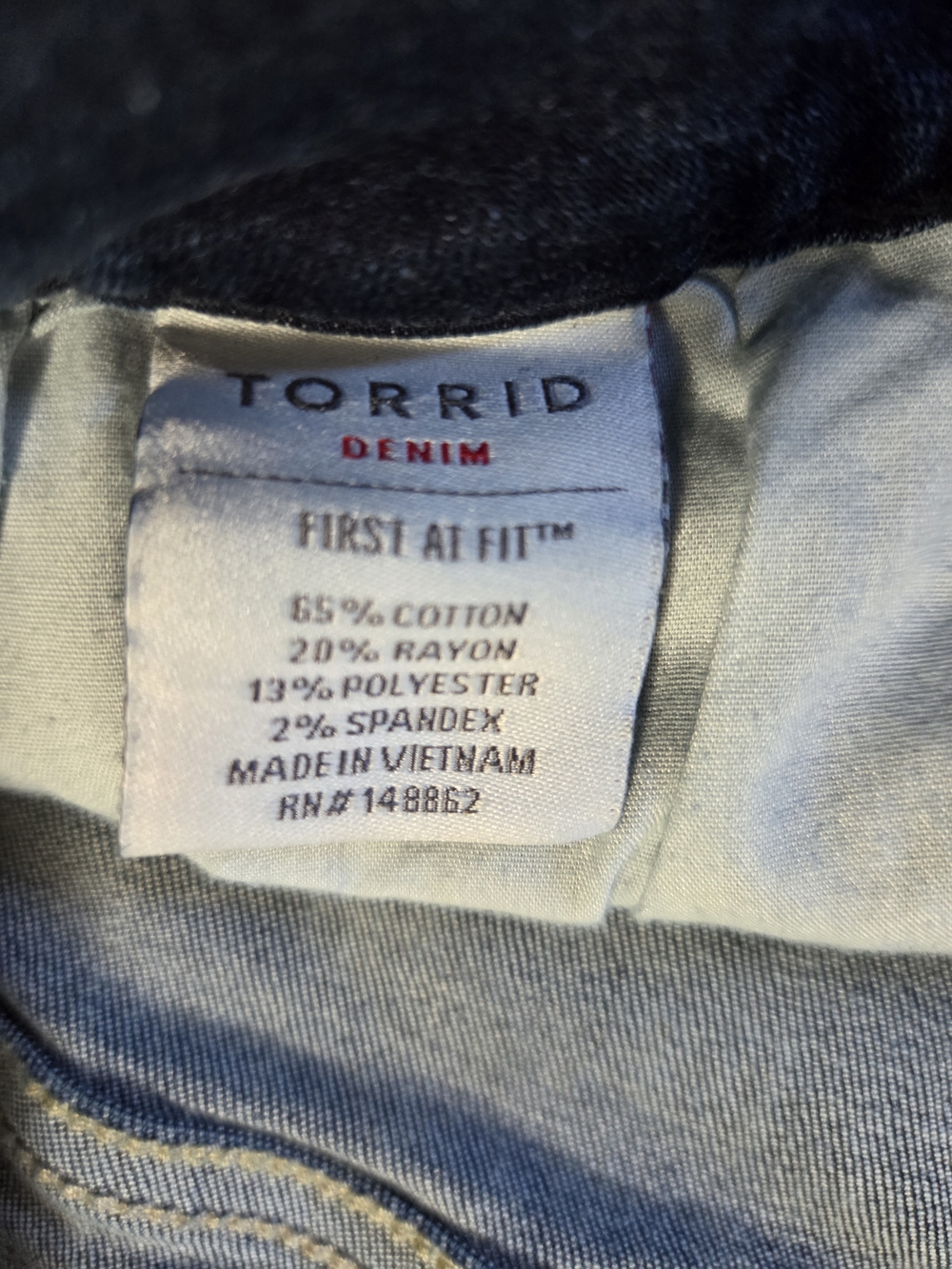 Torrid Denim First at Fit Dark Wash Straight Leg Jeans Size 22T Tall Stretch - Picture 12 of 14